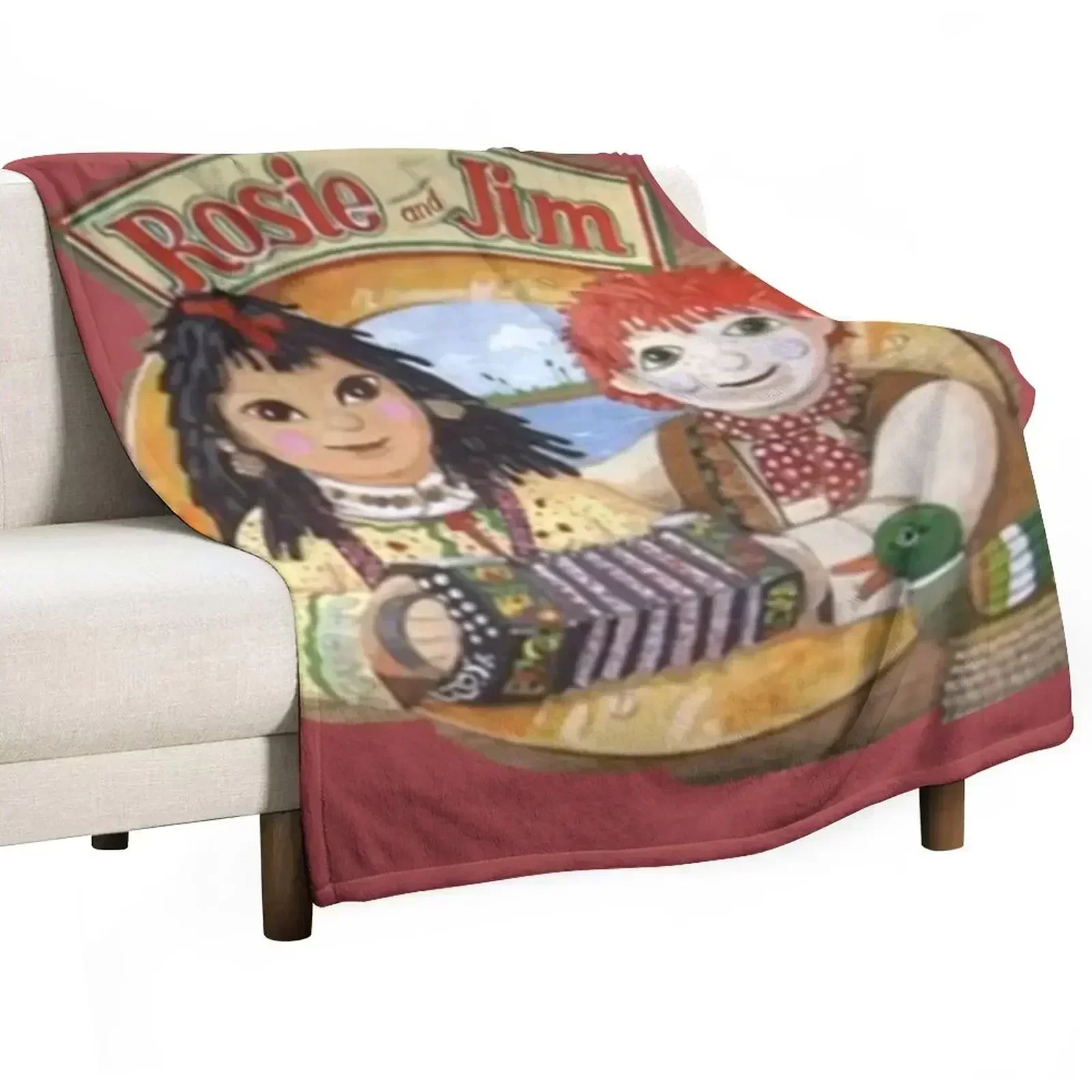 

Rosie and Jim Vintage Childrens TV Throw Blanket Beach Bed linens Decoratives Blankets