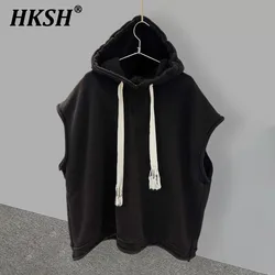 HKSH, camiseta sin mangas con capucha de Color sólido, novedad de verano para hombre, moda elegante Ins, estilo coreano, chaleco atractivo versátil HK1001