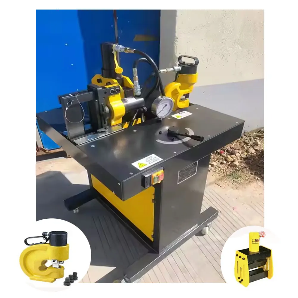 4 in 1 Copper Aluminum Iron Busbar Processing Machine Hydraulic Metal Busway Cutting Punching Ram Punching Machine