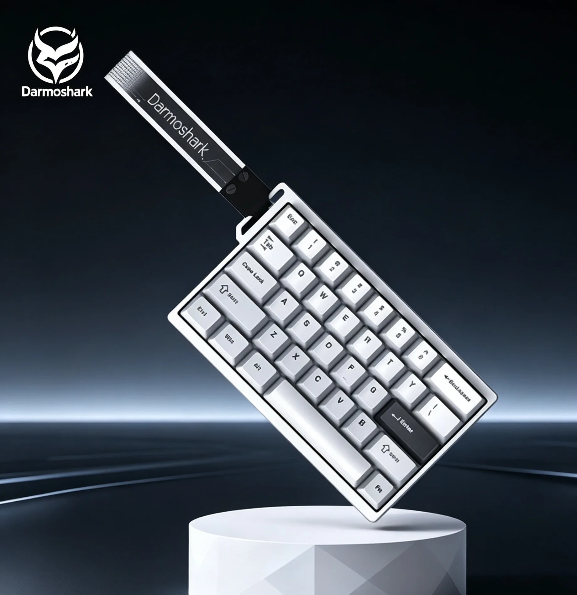 Darmoshark KT35 Magnetic Switch Wired Gaming Keyboard 35% Percent Layout CNC Aluminum Case 8K Polling Rate One Hand For Valorant