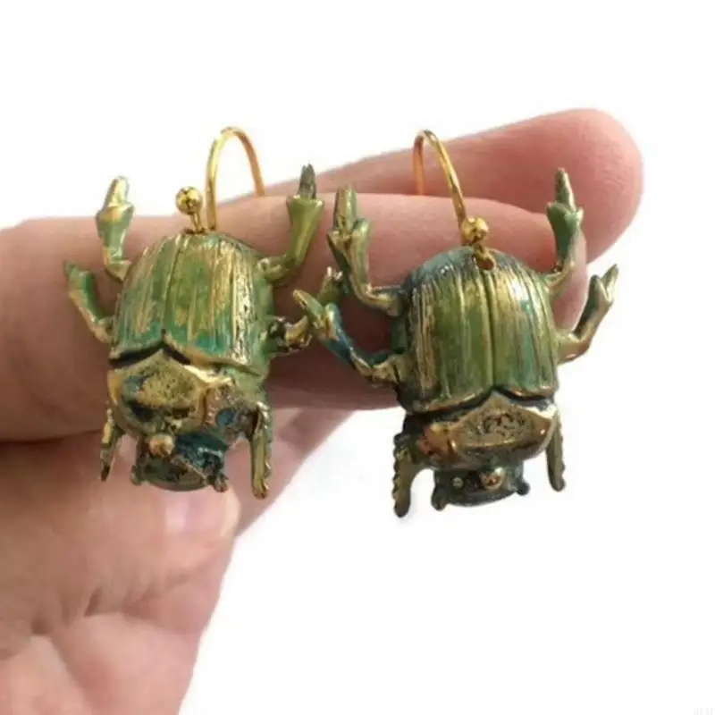 91AF Unique Insect Pendant Earrings Retro Earrings Ear Jewelry Alloy Texture
