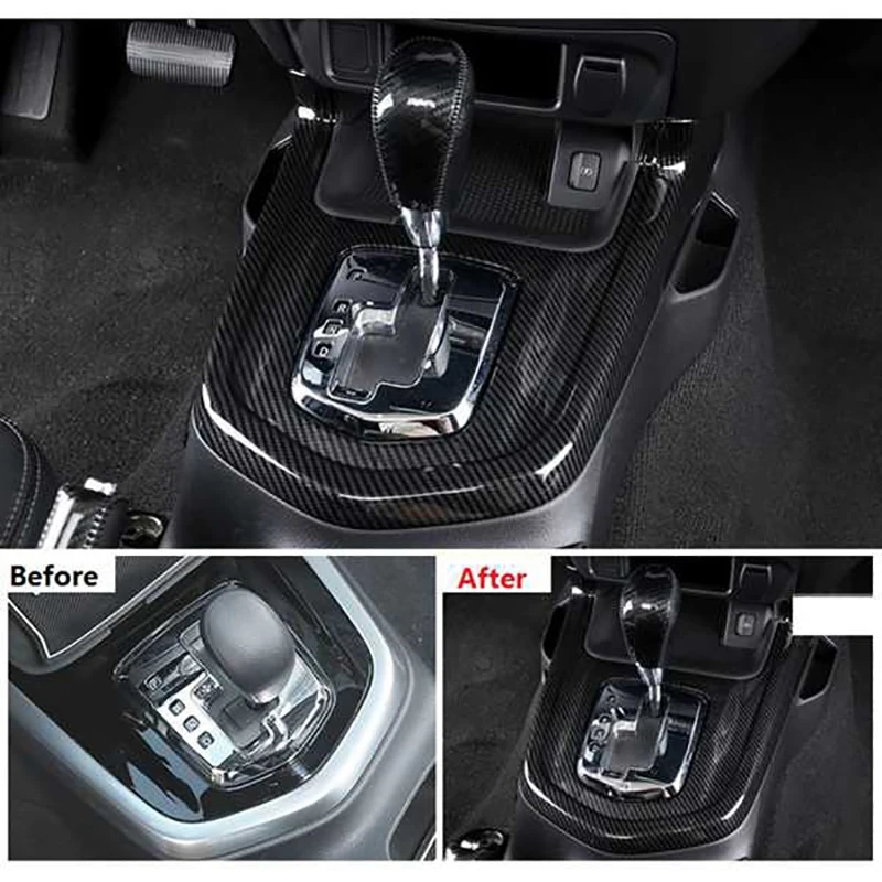 

#501Z for Nissan Navara NP300 2015-2020 Gear Shift Knob Frame Panel Cover (Carbon fiber & black)