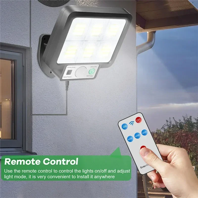 

LED Solar Split Wall Lamp with Motion Sensor - 3 Modes Outdoor Waterproof Emergency Lighting for Street Garden Security And Deco