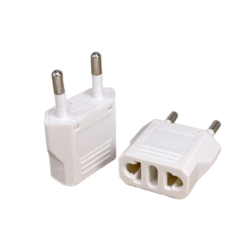 الاتحاد الأوروبي التوصيل محول CN الأمريكية الولايات المتحدة إلى الاتحاد الأوروبي اليورو الأوروبي روسيا كوريا إسبانيا فرنسا BR السفر محول 2Pin التيار المتناوب محول الطاقة