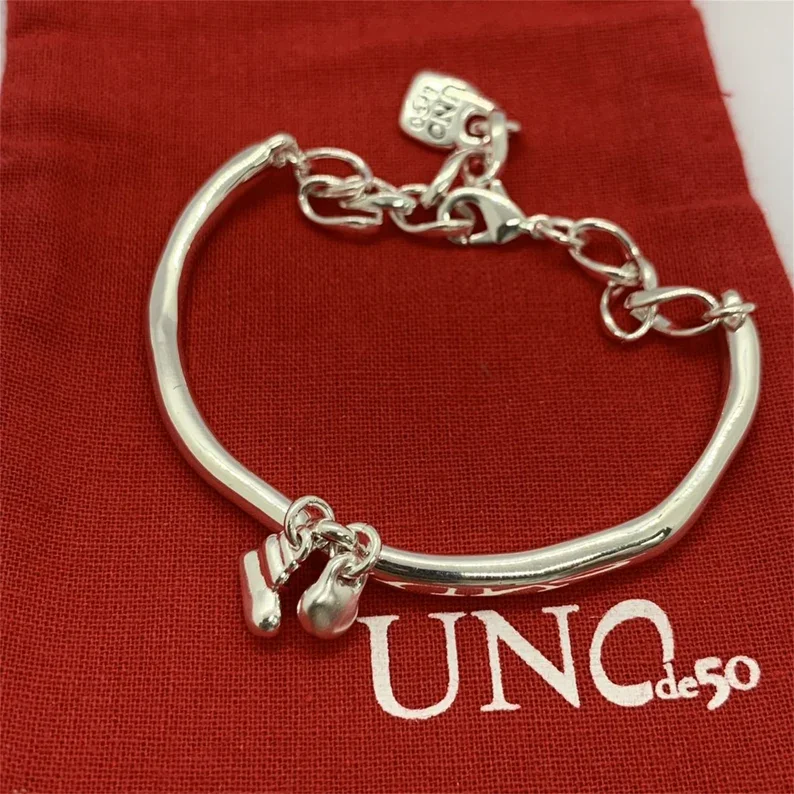 UNOde50 pequeno bracelete pingente, joias românticas femininas, best-seller, requintado pacote de presente, moda espanhola, novo, 2022