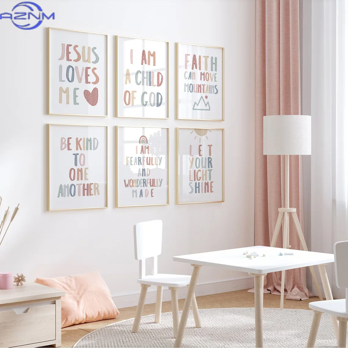 6pcs Set, Wall Art, Vintage Poster, Boho Bible Verse Art Print, Colorful Christian Canvas Painting, Perfect Decoration for Livin