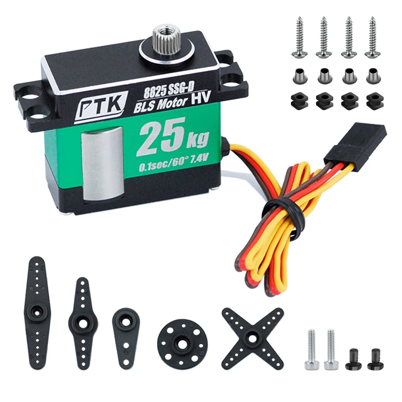 Servo sem escova de dente de metal PTK 8825 SSG-D para helicópteros, aeronaves de asa fixa, drones e robôs para aplicações de giro
