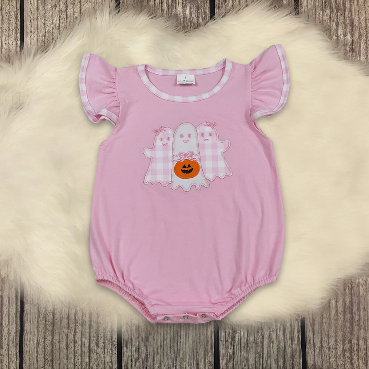 

Kids Girl Halloween Jumpsuit Children Newborn Embroidery Ghosts Pumpkin Bubble Cotton Infant Romper Toddler Clothes Wholesale