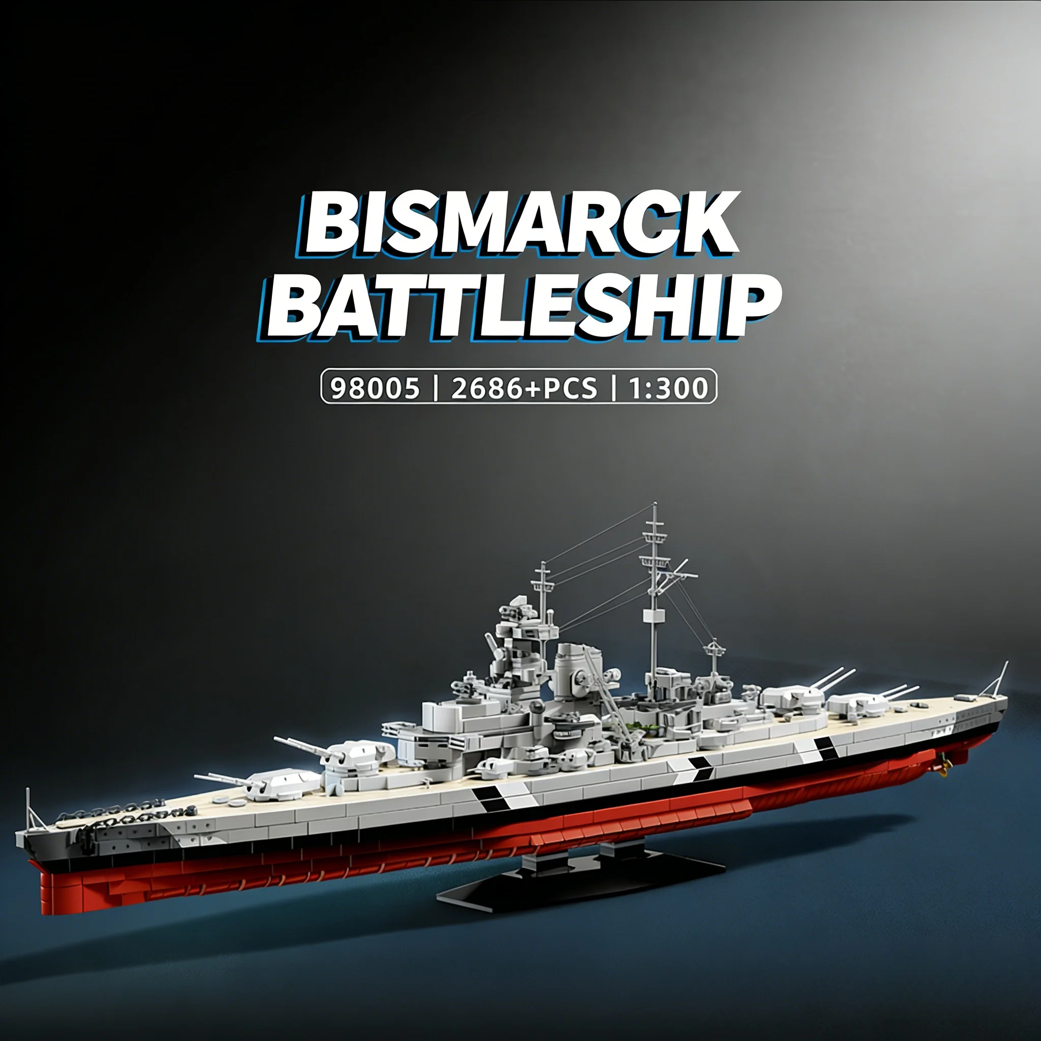 

2686 PCS Military Warship Building Blocks Collectible Display Model Creative Decor Toys for Kids Adults Ideal Festival Birthday