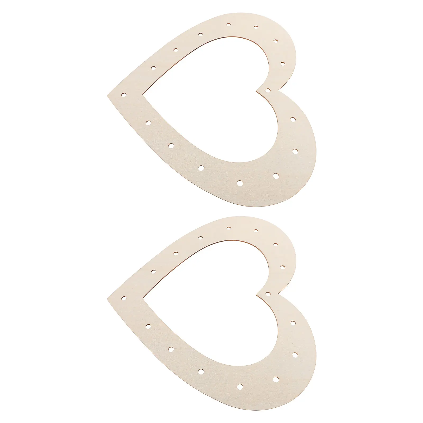 

2pcs Wooden Heart Wreath Frame Sturdy Unfinished DIY Garland Hoop for Holiday Door Wall Decor Easy Hang Plain Ring with Holes