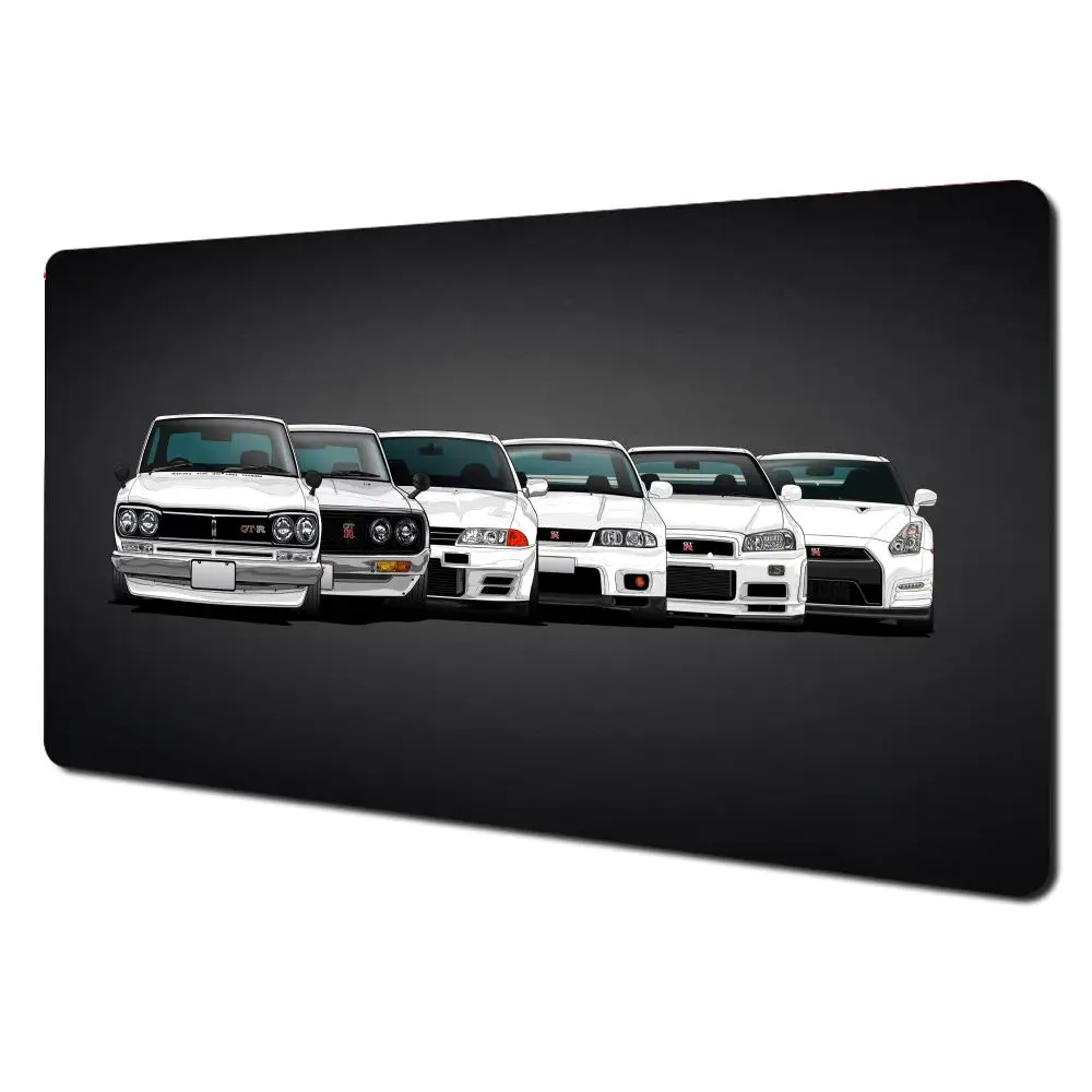 

White Sports Car Mouse Pad Gamer Keyboard Large Gaming Extended Pads Non-slip Computer Laptop Tablet Mat Mini PC Playmat