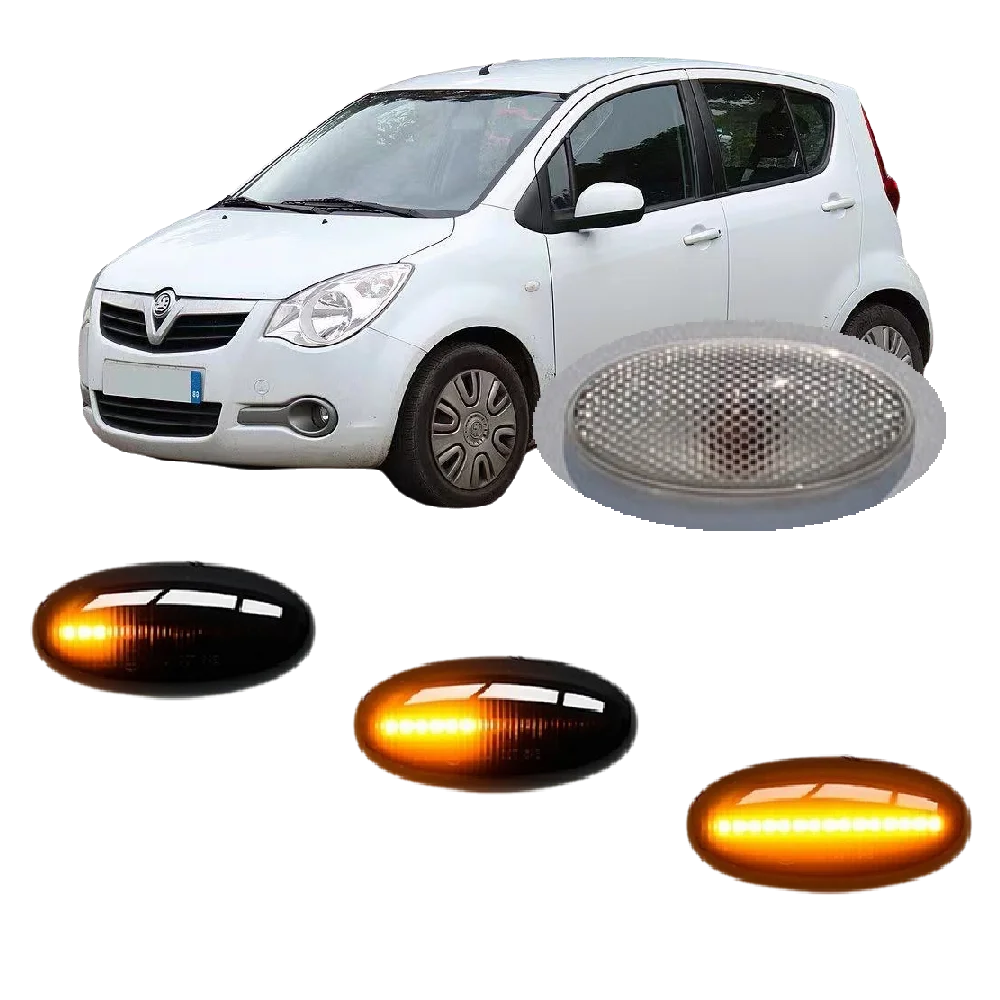 2 Pcs Dynamic LED Indicator Side Marker Signal Light for Opel Vauxhall Agila B MK2 H08 2007 2008 2009 2010 2011 2014 Accessories