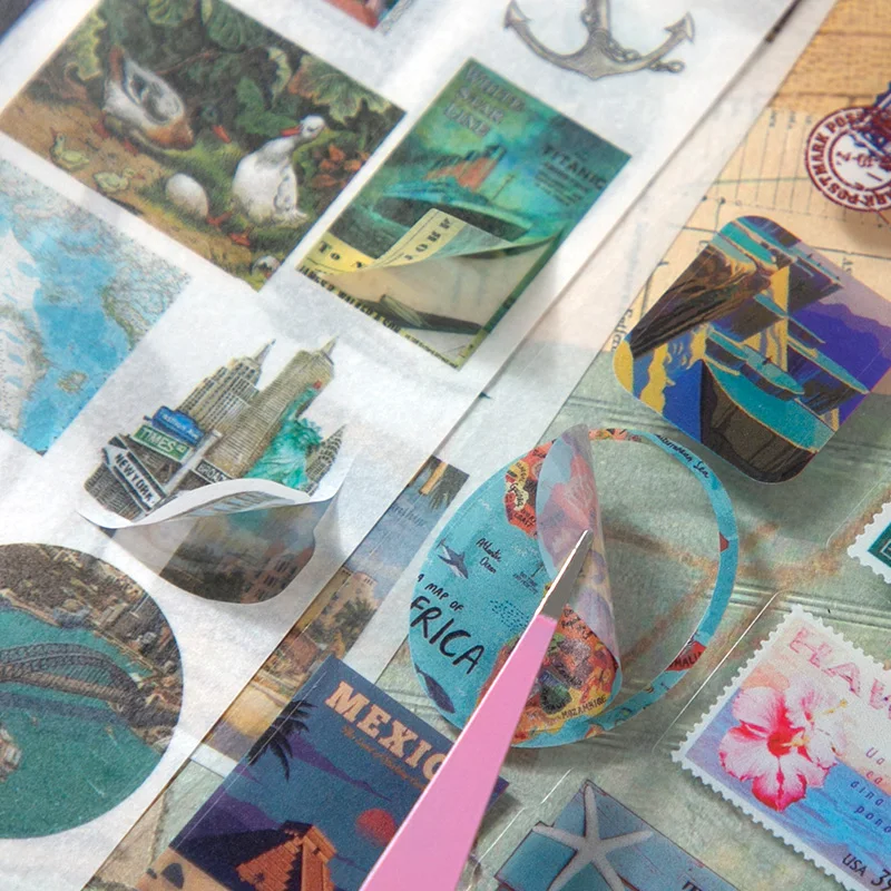 154 Pcs Vintage travel Handbook Gift Boxes School Student Reward Small Gifts Children\'s Gifts Scrapbook Supplies Stationery Set