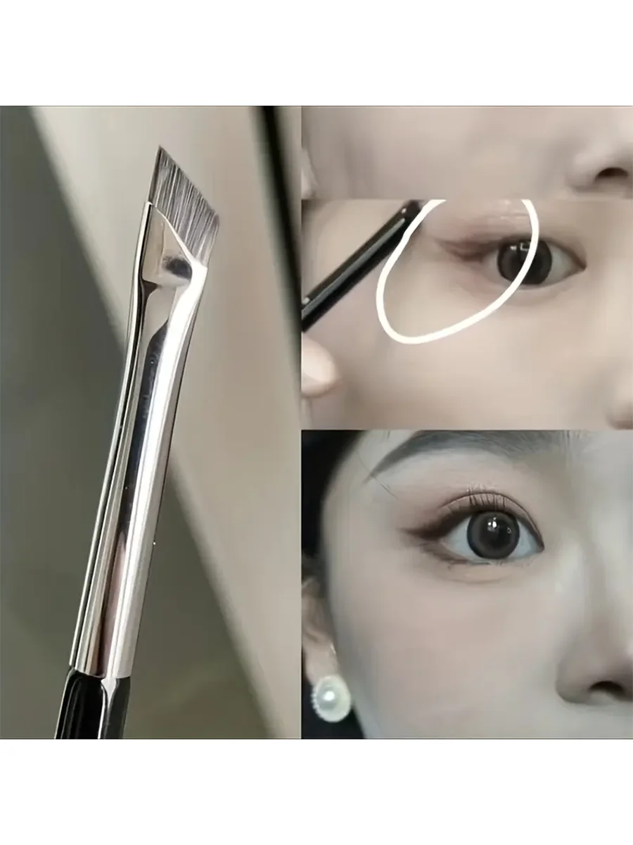 فرشاة ظلال العيون، فرشاة مكياج قطرية رفيعة للغاية، فرشاة دودة القز الأفقية، فرشاة الحواجب #2