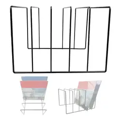 Vinyl Record Display Shelf LP Turntable Record Collection Storage Exhibit Stand Holder Black Metal Document Paper File Sorter