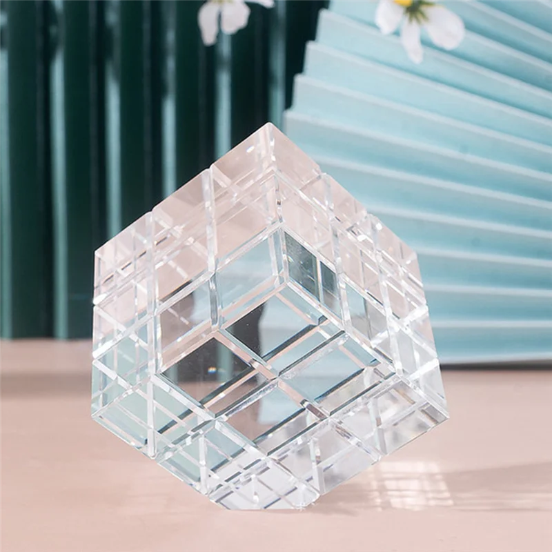 Colorful Prism Sun Catcher Cube Glass Colorful Magic Desktop Decoration