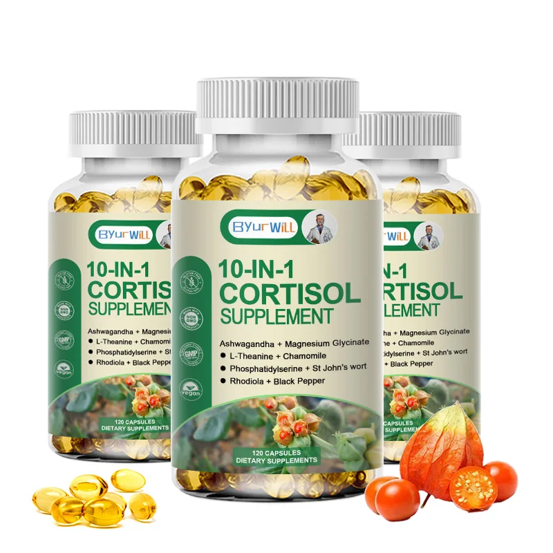 Cortisol Supplements - 10-in-1 Cortisol Reducer with Ashwagandha,Lower High Cortisol Levels, Night Support & Relief Stress