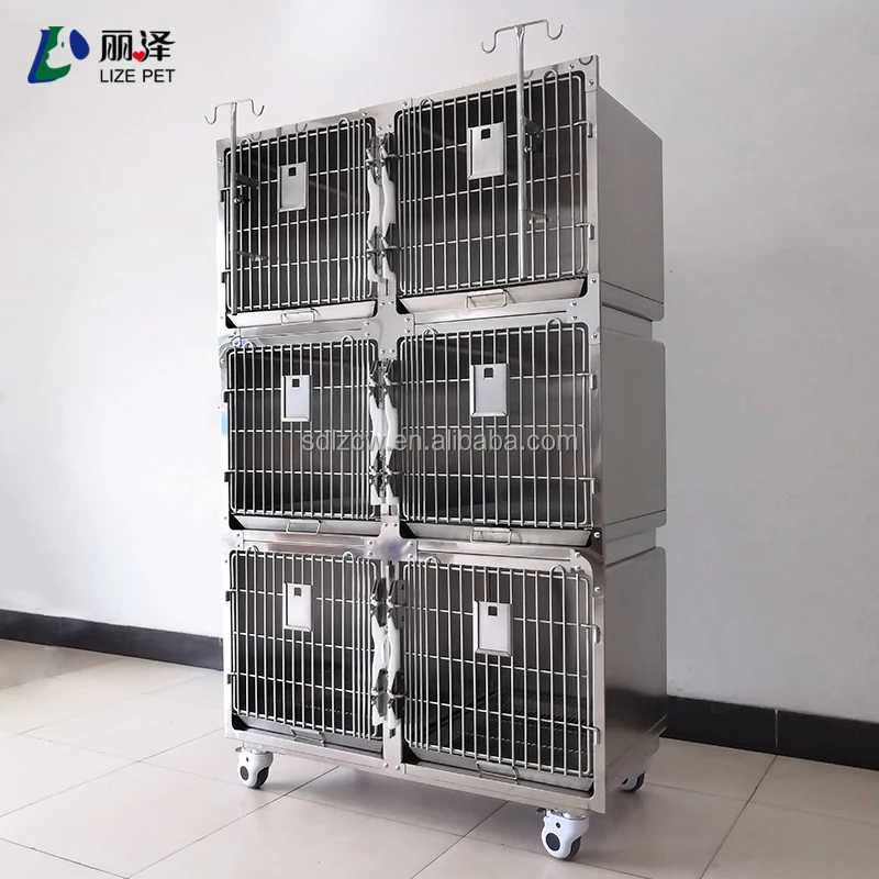 

Veterinary Clinic Oxygen Chamber Cage 3 Layer 6 Doors Breathable Stainless Steel Pet Inpatient Infusion Cage LIZE 304 1pcs