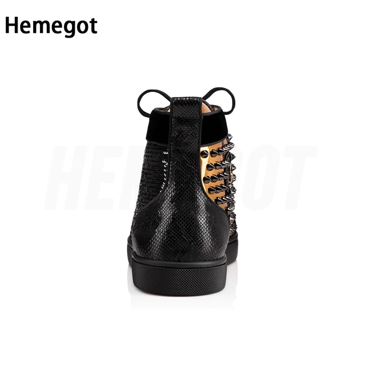 Men Luxury Rhinestones Casual Shoes Leather High Top Sneakers Punk Women Men Flats Lace Up Trainers Shoes Men Sneakers