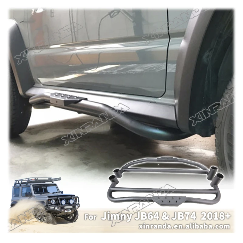 Car Side Steps Bar Pedal Rock Slider for Suzuki Jimny JB64 JB64W JB74 JB74W 2018-2020 Metal Pedal Running Board Side Step