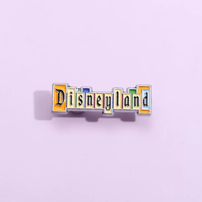 Disneyland Letter Enamel Pins Creative Fans Backpack Bag Clothes Hat Accessories Gifts for Friends Brooches Badges Collection