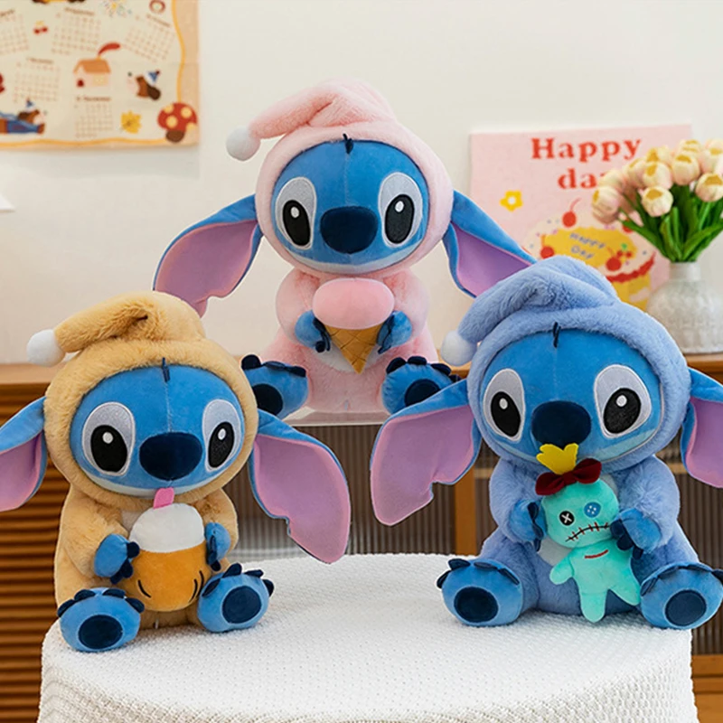 

28-60cm Cute Stitch Doll Plush Toy Creative Decor Ornament Ice Cream Stitch Toy Girl Gifts