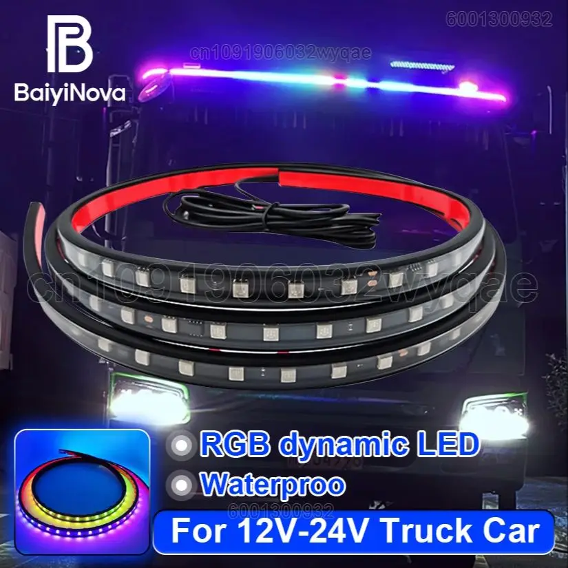

Светодиодная панель для грузовиков 24–12 В, универсальные автомобильные атмосферные огни RGB, водонепроницаемая световая панель для автомобиля, аксессуары для украшения автомобиля