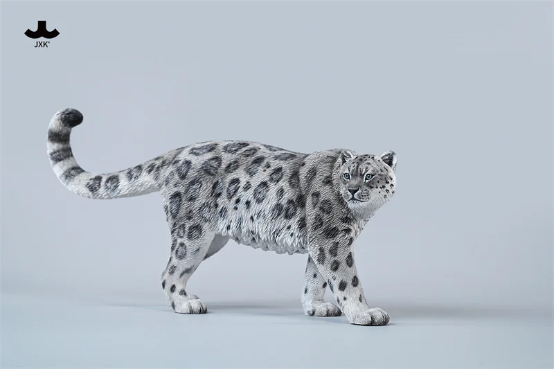 JXK JXK228 حيوان محاكاة جلد النمر الثلجي ، نموذج حيوان بري ، شكل حركة جندي 12 بوصة ، ملحق مشهد دمية ، مقياس