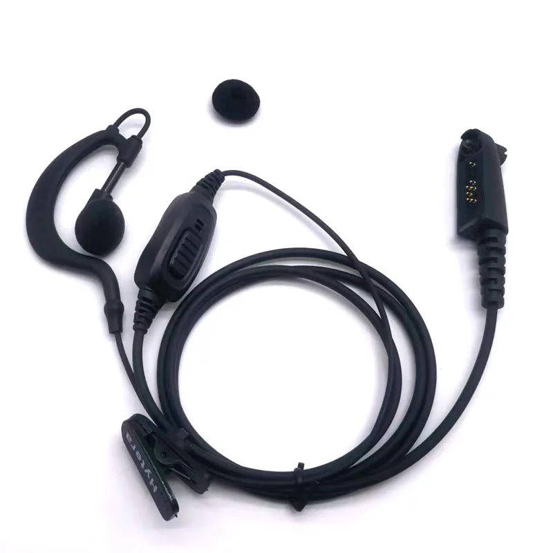 Rádio em dois sentidos ouvido gancho fone de ouvido, fone de ouvido, microfone PTT, apto para Hytera TC-600S, TC-610S, TC-710, TC-780, TC780M, TC3000, TC3600, HYT