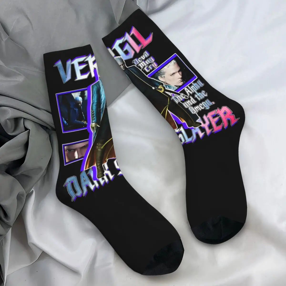 Men's Socks Vergil From The Devil May Cry Series Stockings Autumn Korean Soft Breathable Socks Printed Running Sports Non Socks