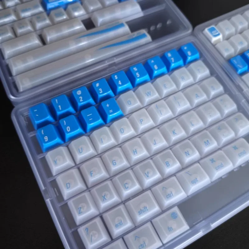 

Kamakura Blue Mechanical Keyboard Keycaps Custom ABS Cherry Profile KeyCap UV 131 Keys Bright Semi Transparent Surface Esports