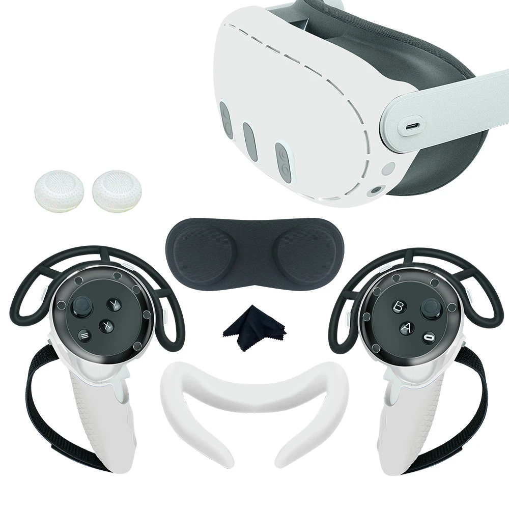 

6 in1 Complete VR Accessory For Meta Quest3 Headset Controller Grip Silicone Cover Face Mask Lens Protector Rocker Cap