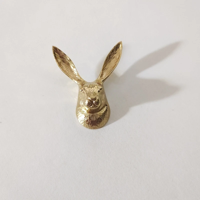 Brass Rabbit Cabinet Handles for Children's Room Rabbit Home Decor Wardrobe Dresser Pulls Animals Copper Furniture Hardware