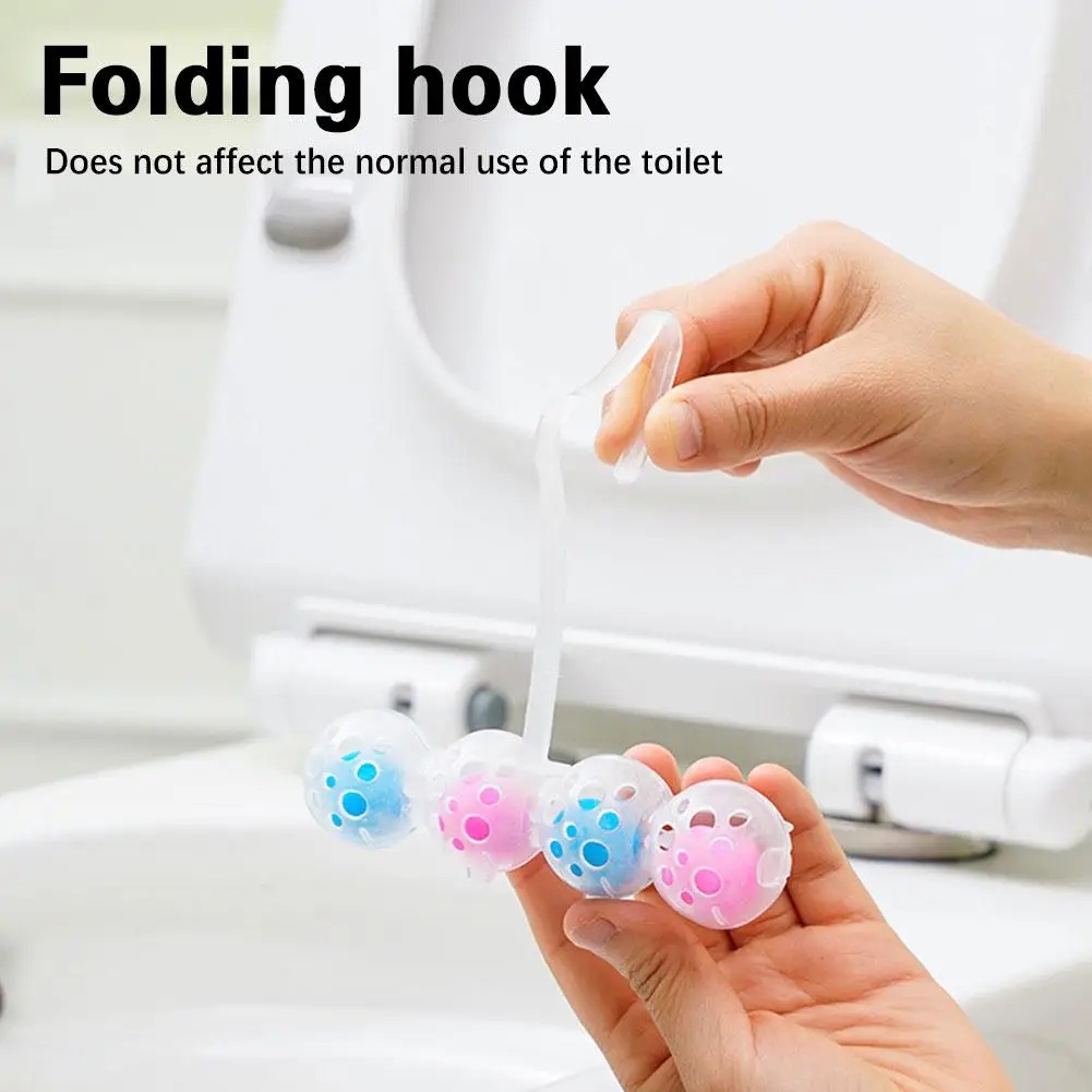 1 Bag Hanging Toilet Bowl Cleaner Balls Closestool Household Cleaner Bathroom Hanging Deodorant Dirt Hygiene X7c5