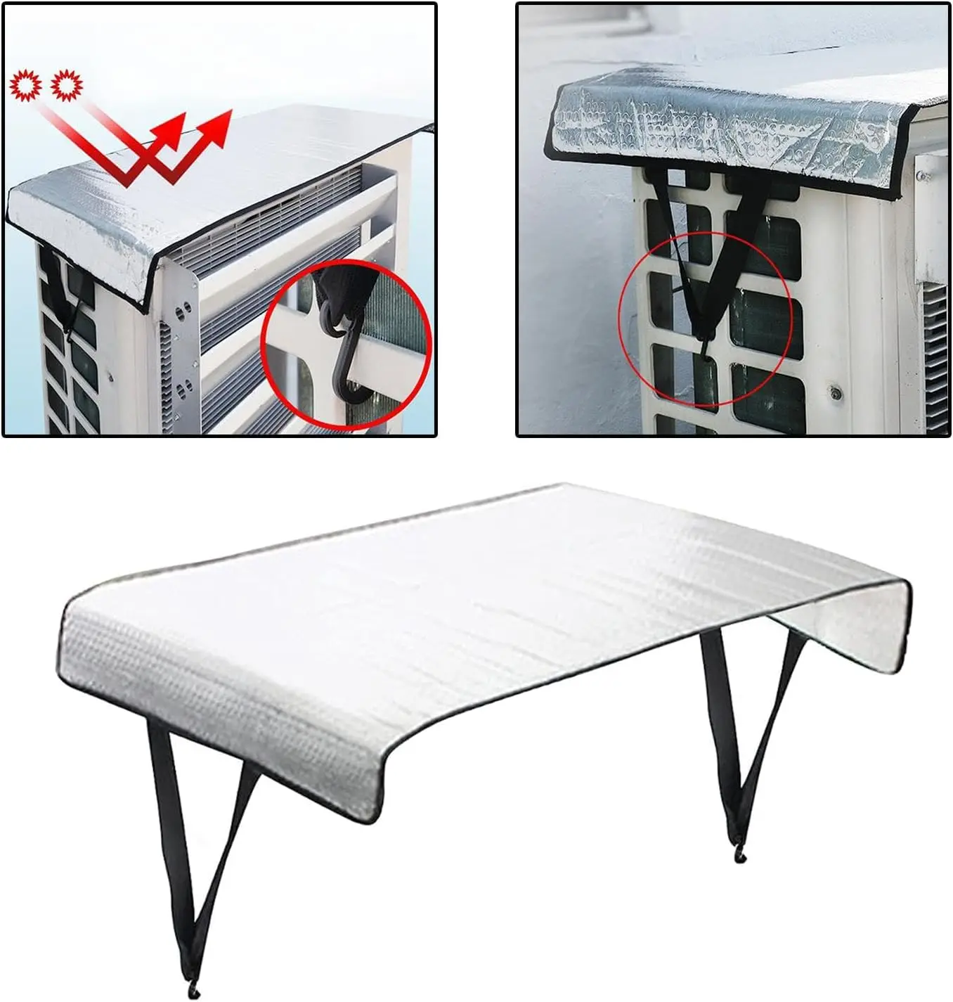 Air Conditioning Covers Outside With Elasticated Strap And Integrated Loops For Protect Air Conditioners From Too Efficiently