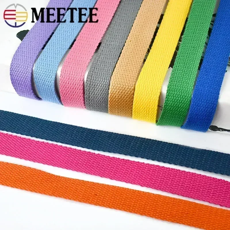 5Meters 20/25/32/38mm 1.3mm Thick Cotton Webbing Tapes Bags Strap Garment Ribbons Belt DIY Clothing Sewing Tape Bias Binding