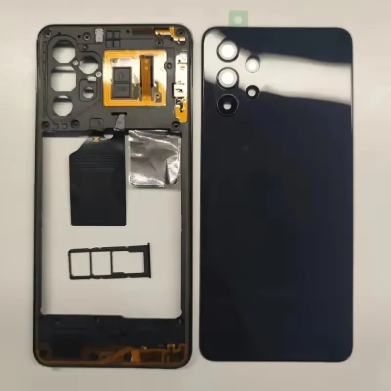 Custodia del telefono per Samsung Galaxy A32 4G A325 Telaio centrale + Copertura posteriore della batteria Pannello Coperchio Porta posteriore + Obiettivo della fotocamera Parti di riparazione