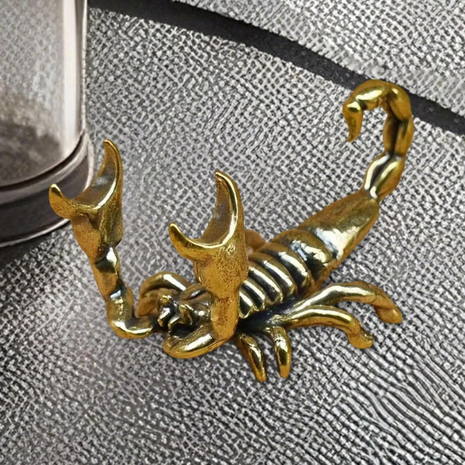 Pen Holder Decor Miniature Forward Curved Tail Home Decor Gift Desktop Accessories Desk Modern Office Brass Scorpion Figurine