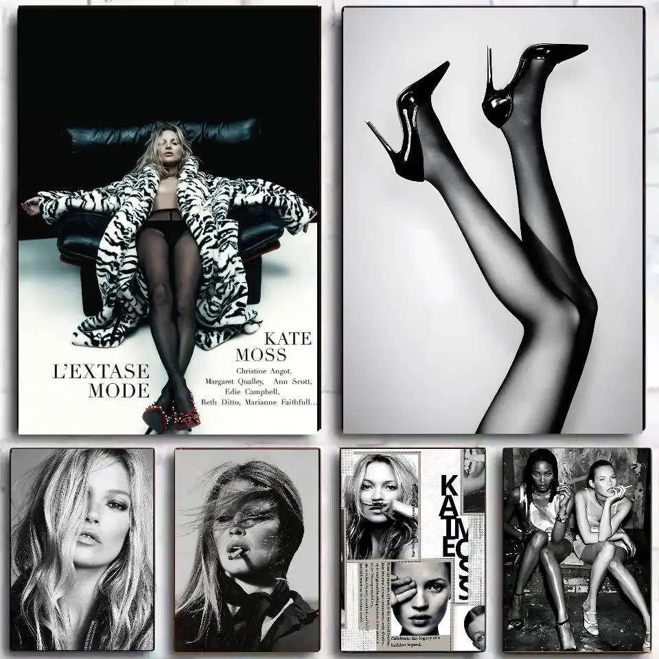 Model K-Kate Moss Poster Self-adhesive Art Waterproof Paper Sticker Coffee House Bar Dorm Room Wall Decor