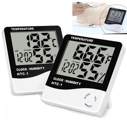 Lash LCD Digital Thermometer Hygrometer Grafting Eyelashes Temperature Humidity Tester Weather Station Clock Salon Makeup Tools