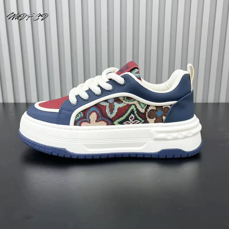 

Массивные кроссовки, мужские дизайнерские туфли для досок, модная повседневная кожаная ткань, дышащая спортивная обувь на плоской платформе с увеличенной высотой