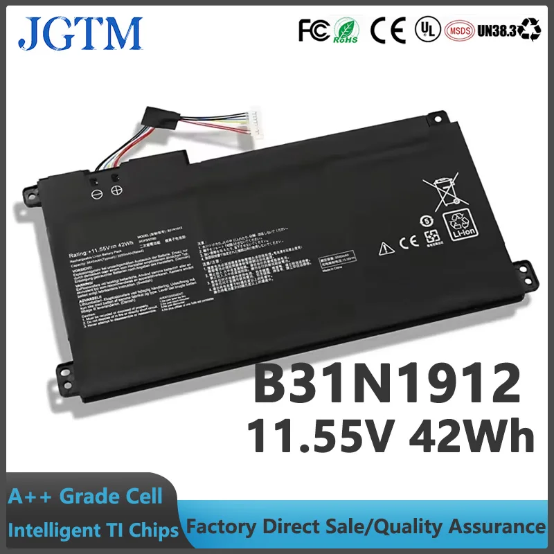 Batería para Portátil B31N1912 C31N1912 11.55v 42Wh para Asus VivoBook 14 E510 E510MA E510KA L510 L510MA E410 E410M E410MA L410 L410M L4