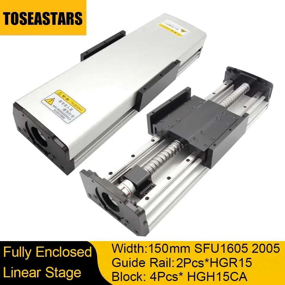 Heavy Load Fully Enclosed Linear Stage Width150m Dust Cover Linear Axis Module 50-2000mm Stroke SFU1605 1610 2005 HGH15 HGR15CA