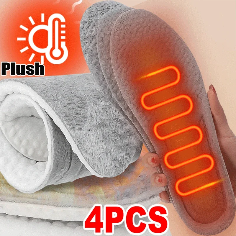 Warm Heated Insoles Thicken Thermal Insoles Shock-absorbing for Men Women Winter Shoes Breathable Snow Boots  Insert Shoe Pads