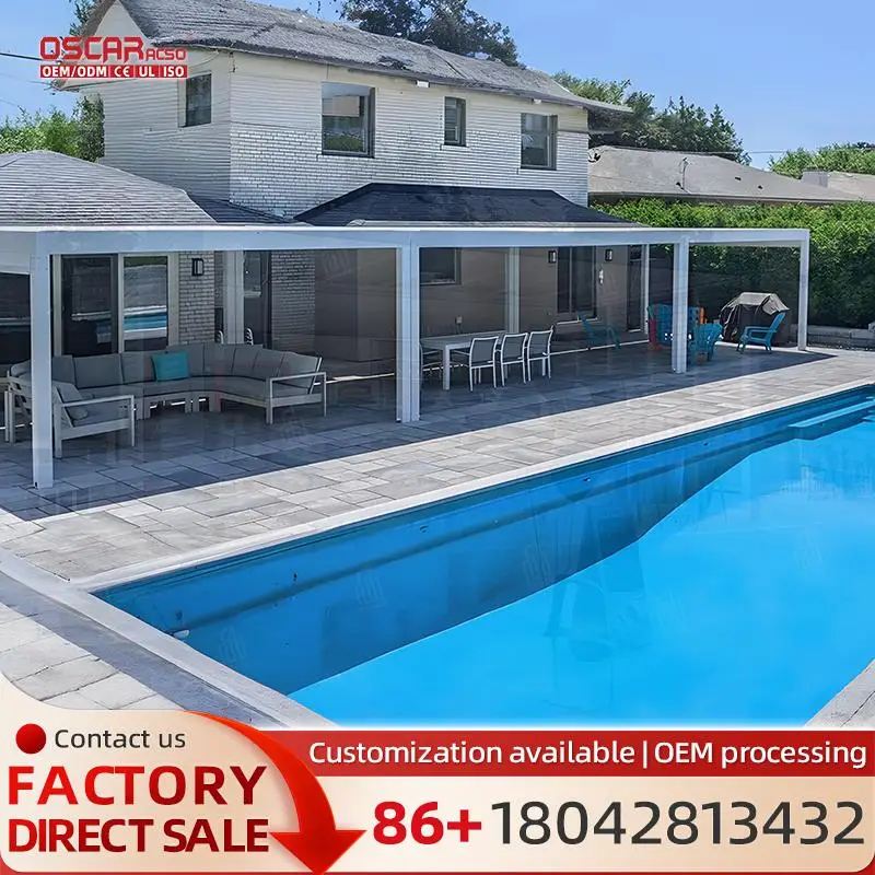 

Высококачественная регулируемая алюминиевая жалюзи для сада, патио, деревянная пластиковая рамка, биоклиматическая пергола, открытый отдых