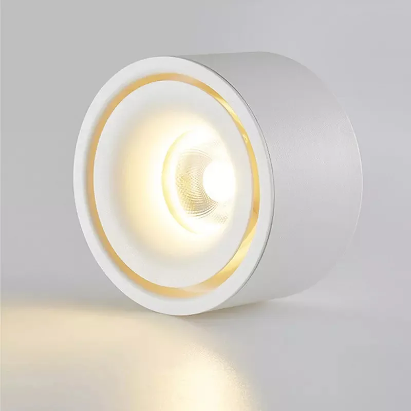 Round Dimmable Downlight Ceiling Lamp 7W9W12W15W COB Spot Light AC110/220V Black/White/Gold Surface Mounted Ceiling Light