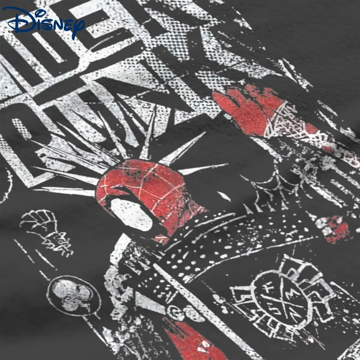 Disney Retro Spider Punk Spiderman T-Shirts Men O Neck 100% Cotton T Shirts into the Spiderverse Short Sleeve Tee Shirt Clothes