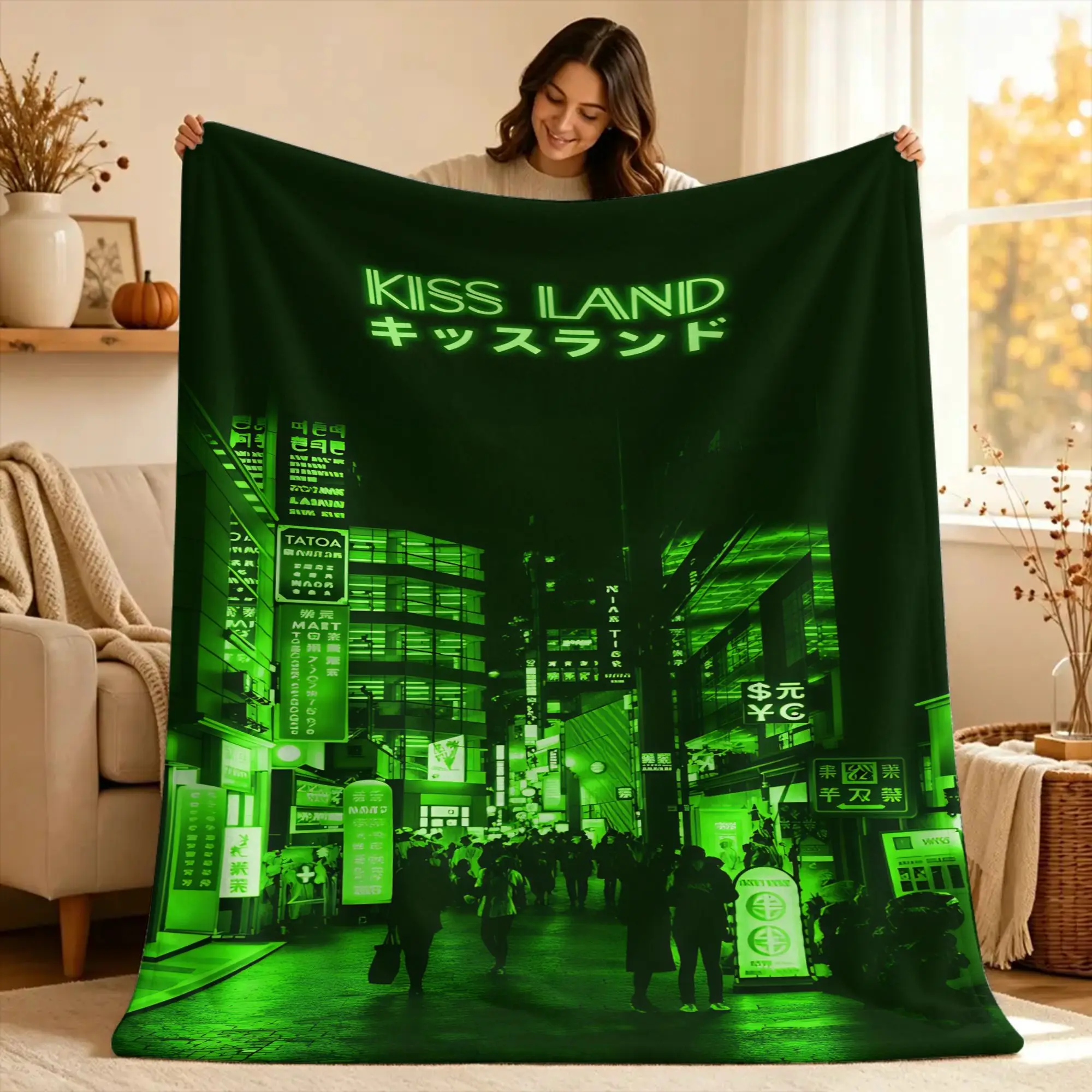 The W-weeknd Kiss Land  Flannel Blanket Winter  Soft Bedding Throws for Girls Boys Couch Bed Graphic Bedspread Sofa Bed Cover