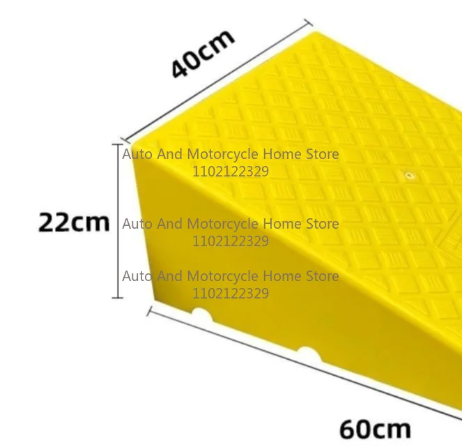 22cm High Car Access Ramp Triangle Pad Speed Reducer Durable Threshold For Automobile Motorcycle Heavy Wheelchair Rubber Wheel