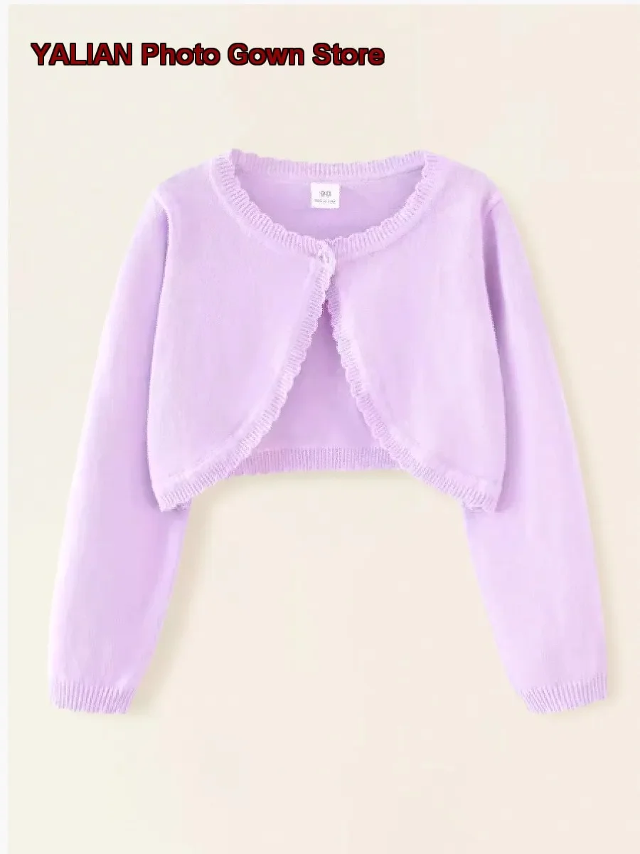 Girls Knit Cardigan Infant Newborn Pure Cotton Short Thin Knit Dress Shawl Jacket Spring Summer